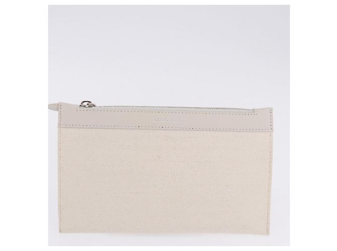 Borsa a mano BALENCIAGA Navy Cabas Canvas Ivory Silver 339933 Auth 202675A Argento Crudo - vista 23