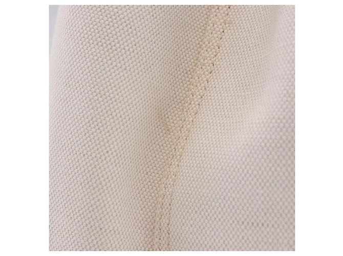 Borsa a mano BALENCIAGA Navy Cabas Canvas Ivory Silver 339933 Auth 202675A Argento Crudo - vista 7