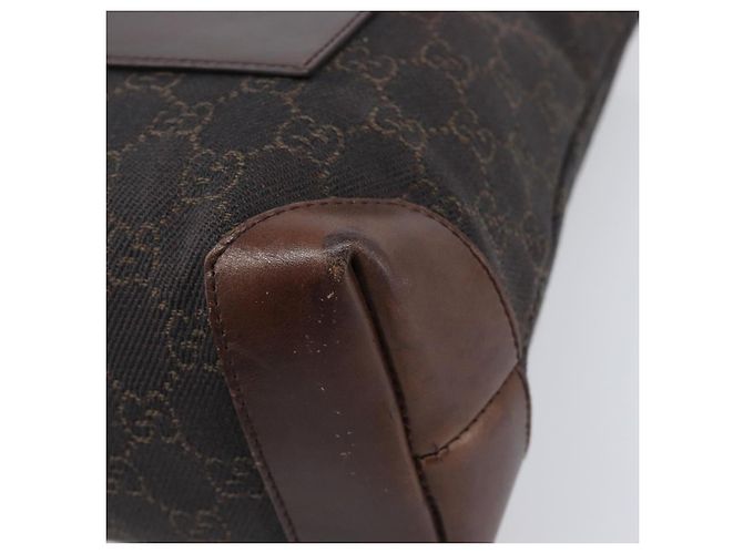 Borsa a mano GUCCI GG Canvas Marrone Scuro Argento 28893 Auth BA15708 - vista 10
