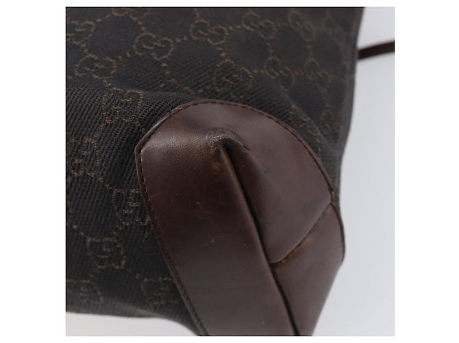 Borsa a mano GUCCI GG Canvas Marrone Scuro Argento 28893 Auth BA15708 - vista 12