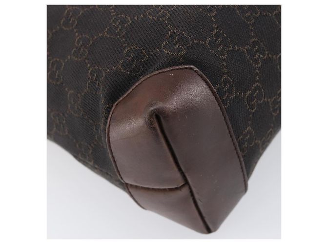 Borsa a mano GUCCI GG Canvas Marrone Scuro Argento 28893 Auth BA15708 - vista 13