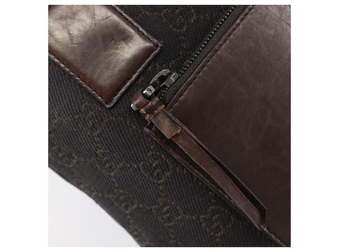 Borsa a mano GUCCI GG Canvas Marrone Scuro Argento 28893 Auth BA15708 - vista 15