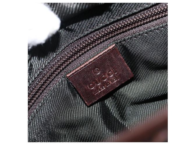 Borsa a mano GUCCI GG Canvas Marrone Scuro Argento 28893 Auth BA15708 - vista 17