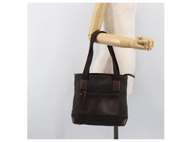 Borsa a mano GUCCI GG Canvas Marrone Scuro Argento 28893 Auth BA15708 - vista 25