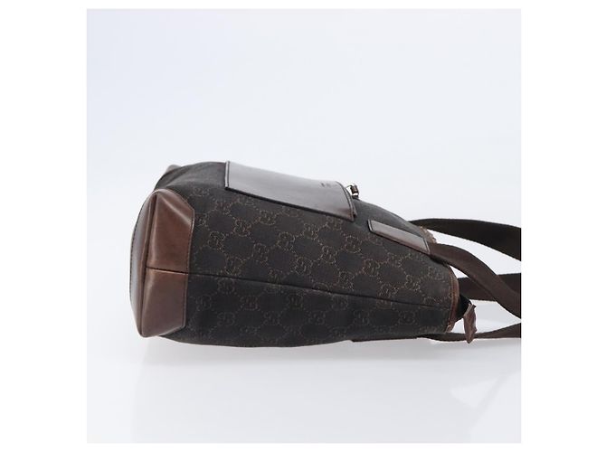 Borsa a mano GUCCI GG Canvas Marrone Scuro Argento 28893 Auth BA15708 - vista 4
