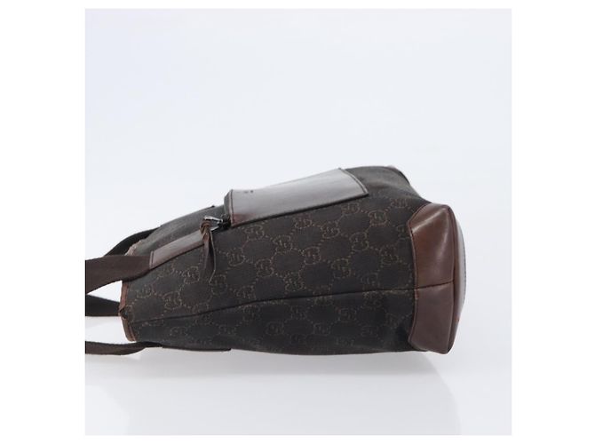 Borsa a mano GUCCI GG Canvas Marrone Scuro Argento 28893 Auth BA15708 - vista 5
