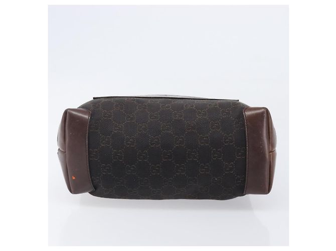 Borsa a mano GUCCI GG Canvas Marrone Scuro Argento 28893 Auth BA15708 - vista 9
