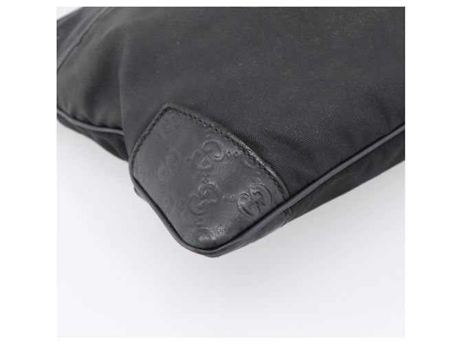 Borsa a tracolla GUCCI GG Canvas Guccissima Canvas Black Silver 161822 Auth 200724 Nero Argento - vista 11