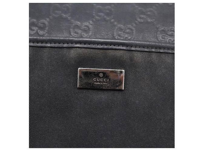 Borsa a tracolla GUCCI GG Canvas Guccissima Canvas Black Silver 161822 Auth 200724 Nero Argento - vista 14