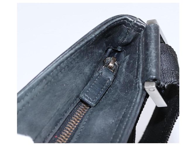 Borsa a tracolla GUCCI GG Canvas Guccissima Canvas Black Silver 161822 Auth 200724 Nero Argento - vista 15