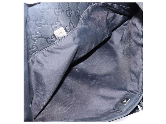 Borsa a tracolla GUCCI GG Canvas Guccissima Canvas Black Silver 161822 Auth 200724 Nero Argento - vista 23