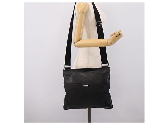 Borsa a tracolla GUCCI GG Canvas Guccissima Canvas Black Silver 161822 Auth 200724 Nero Argento - vista 24