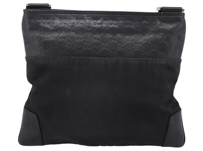 Borsa a tracolla GUCCI GG Canvas Guccissima Canvas Black Silver 161822 Auth 200724 Nero Argento - vista 3