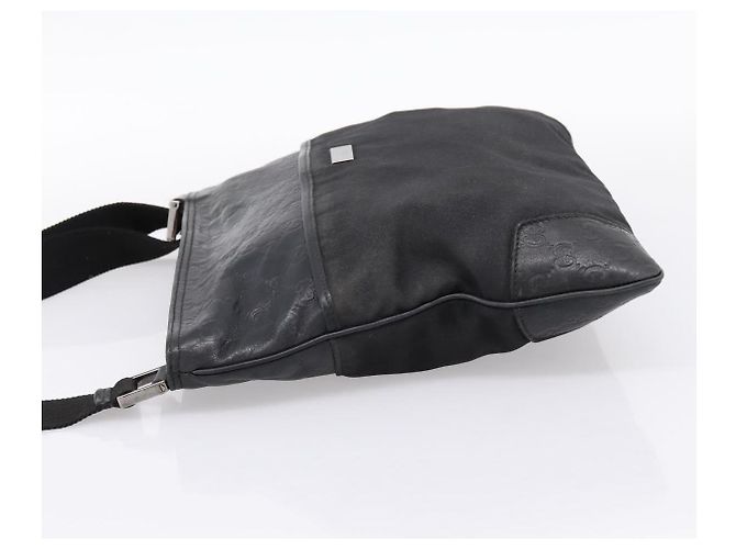 Borsa a tracolla GUCCI GG Canvas Guccissima Canvas Black Silver 161822 Auth 200724 Nero Argento - vista 4