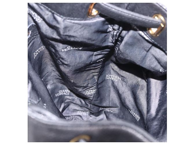 Zaino Gianni Versace in pelle nera e oro Auth BA15406 Nero - vista 20