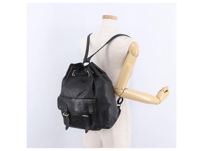 Zaino Gianni Versace in pelle nera e oro Auth BA15406 Nero - vista 26