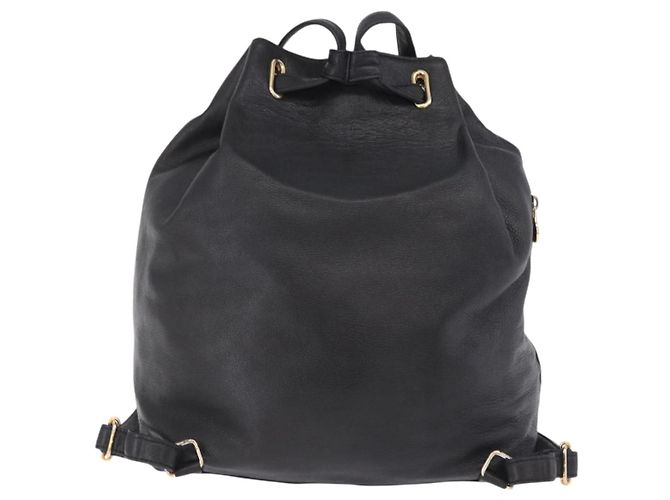 Zaino Gianni Versace in pelle nera e oro Auth BA15406 Nero - vista 3