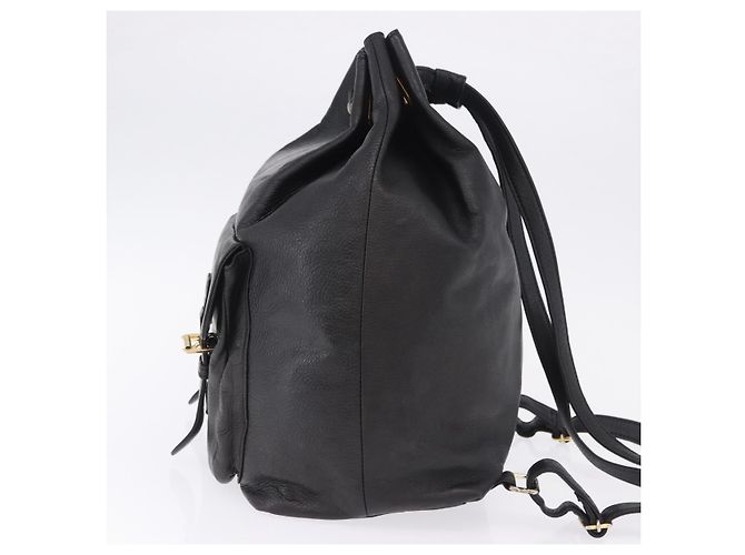 Zaino Gianni Versace in pelle nera e oro Auth BA15406 Nero - vista 4