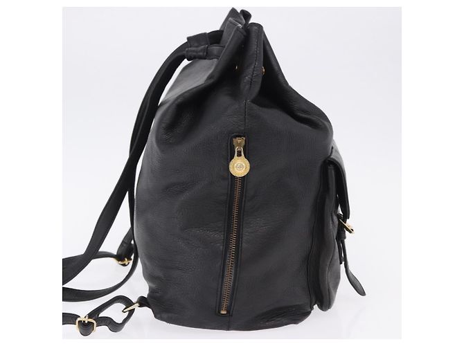 Zaino Gianni Versace in pelle nera e oro Auth BA15406 Nero - vista 5