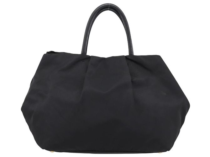 PRADA Handtasche Nylon Black Gold Auth 201125V Schwarz Golden - Ansicht 3