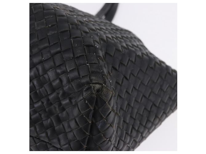Borsa Cabas MM BOTTEGA VENETA INTRECCIATO in pelle nera 115664 Auth 200843A - vista 12