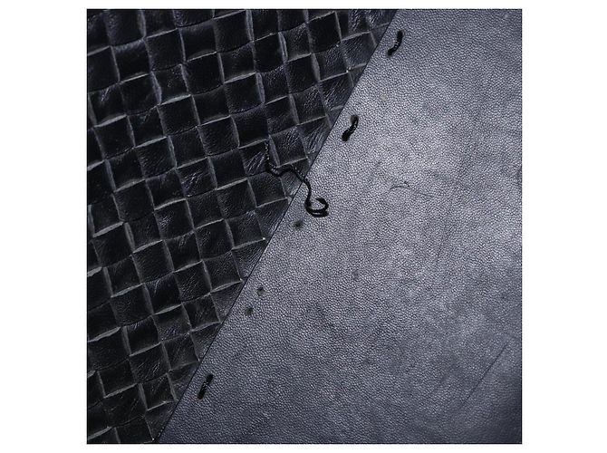Borsa Cabas MM BOTTEGA VENETA INTRECCIATO in pelle nera 115664 Auth 200843A - vista 16