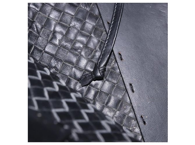 Borsa Cabas MM BOTTEGA VENETA INTRECCIATO in pelle nera 115664 Auth 200843A - vista 19