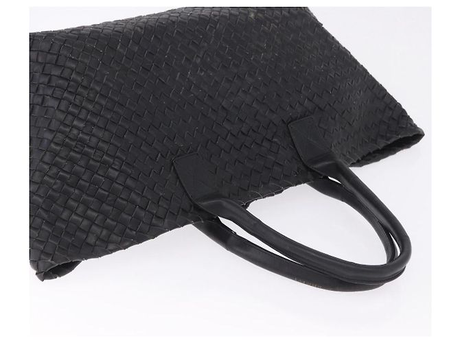 Borsa Cabas MM BOTTEGA VENETA INTRECCIATO in pelle nera 115664 Auth 200843A - vista 7