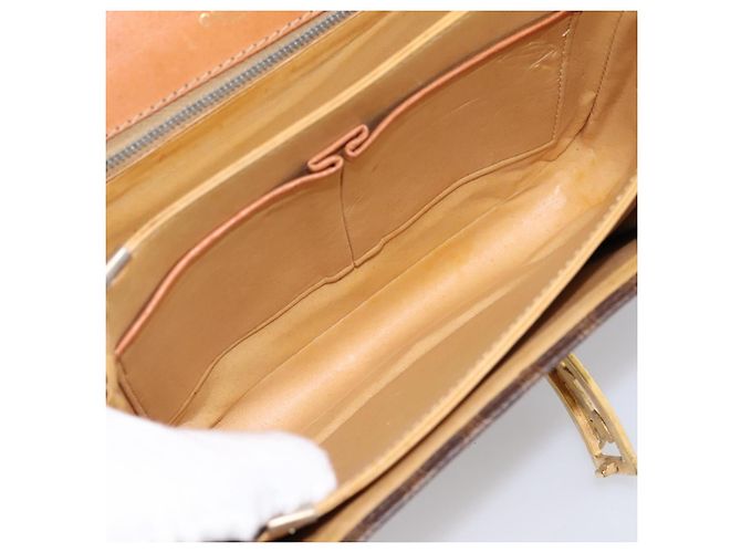 Céline Borsa CELINE Macadam Canvas Horse Carriage Bag PVC Leather Brown Gold Auth 202877 Marrone D'oro - vista 17