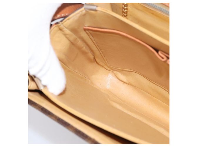 Céline Borsa CELINE Macadam Canvas Horse Carriage Bag PVC Leather Brown Gold Auth 202877 Marrone D'oro - vista 19