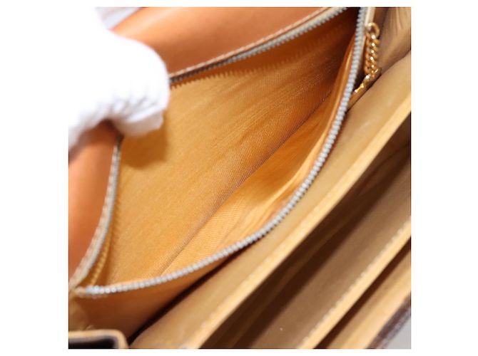 Céline Borsa CELINE Macadam Canvas Horse Carriage Bag PVC Leather Brown Gold Auth 202877 Marrone D'oro - vista 23