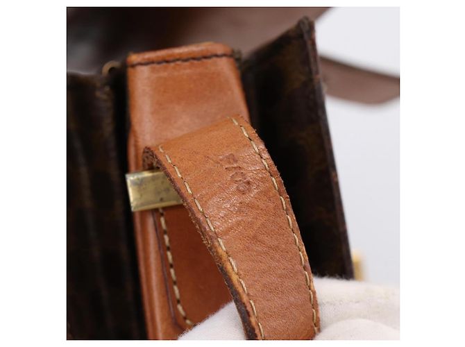 Céline Borsa CELINE Macadam Canvas Horse Carriage Bag PVC Leather Brown Gold Auth 202877 Marrone D'oro - vista 25