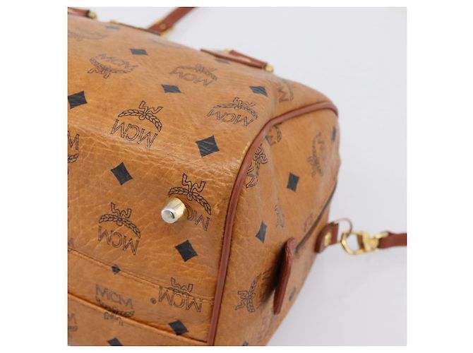 Borsa a mano MCM Logogram Vicetos PVC Leather 2way Brown Gold Auth 203245A Marrone D'oro - vista 12