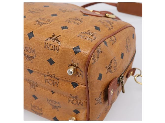 Borsa a mano MCM Logogram Vicetos PVC Leather 2way Brown Gold Auth 203245A Marrone D'oro - vista 14