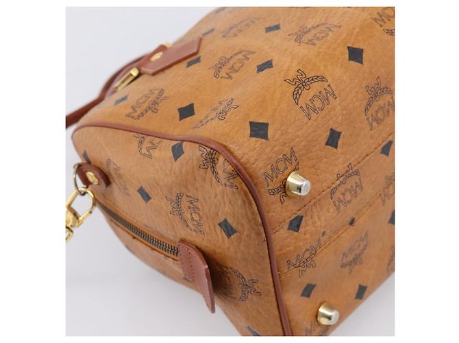 Borsa a mano MCM Logogram Vicetos PVC Leather 2way Brown Gold Auth 203245A Marrone D'oro - vista 15