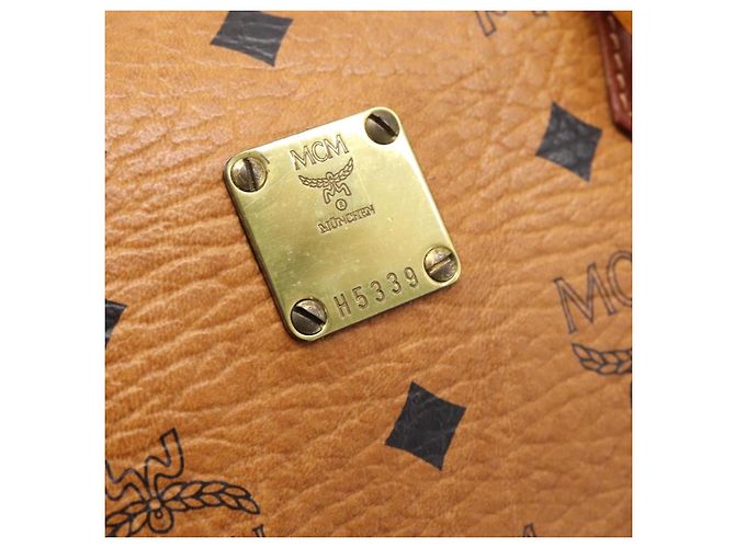 Borsa a mano MCM Logogram Vicetos PVC Leather 2way Brown Gold Auth 203245A Marrone D'oro - vista 16