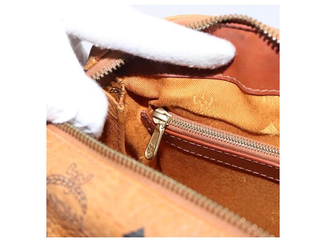 Borsa a mano MCM Logogram Vicetos PVC Leather 2way Brown Gold Auth 203245A Marrone D'oro - vista 22