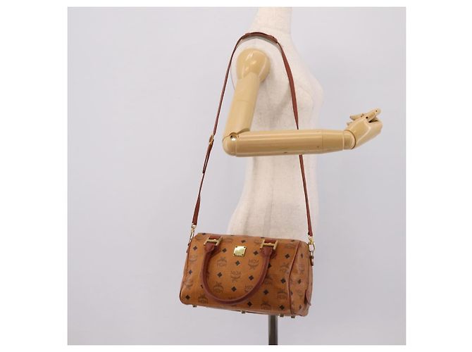 Borsa a mano MCM Logogram Vicetos PVC Leather 2way Brown Gold Auth 203245A Marrone D'oro - vista 25