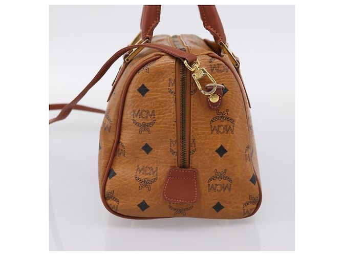 Borsa a mano MCM Logogram Vicetos PVC Leather 2way Brown Gold Auth 203245A Marrone D'oro - vista 5