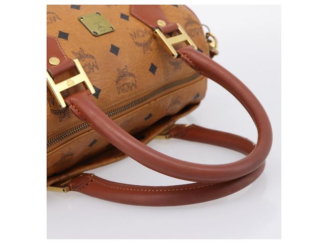 Borsa a mano MCM Logogram Vicetos PVC Leather 2way Brown Gold Auth 203245A Marrone D'oro - vista 7
