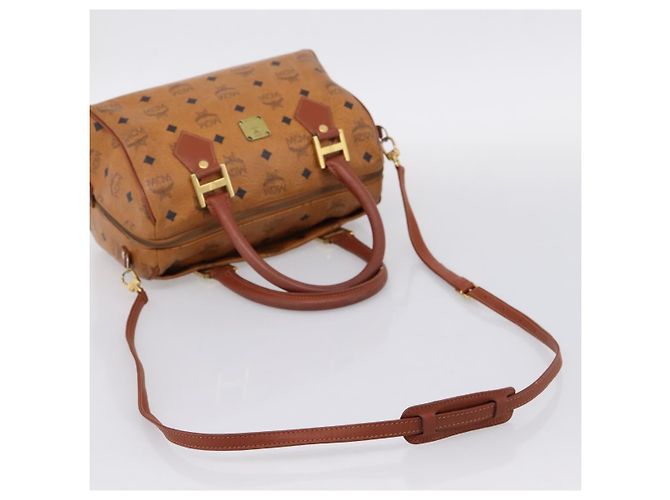 Borsa a mano MCM Logogram Vicetos PVC Leather 2way Brown Gold Auth 203245A Marrone D'oro - vista 9