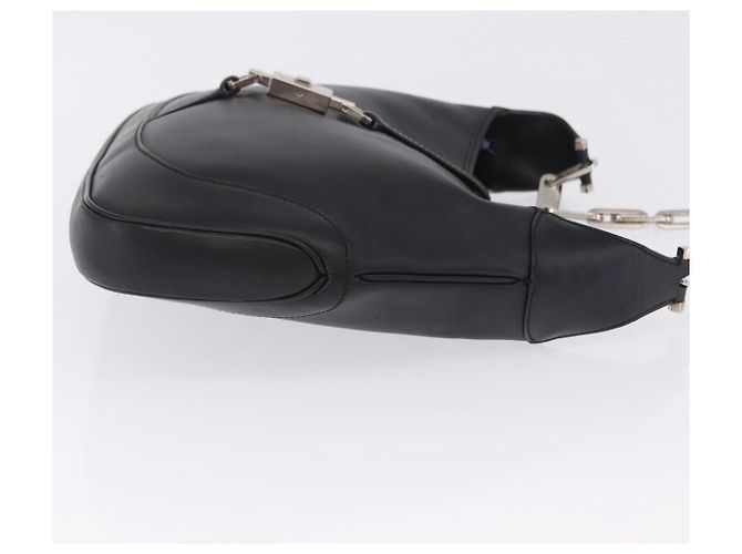 Borsa a tracolla GUCCI Jackie Chain in pelle nera e argento 001 4015 Auth 200526V Nero - vista 4