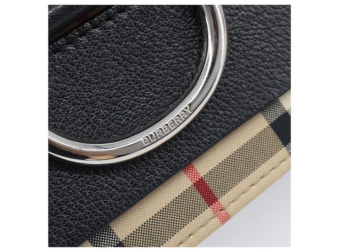 BURBERRY Nova Check Schultertasche Canvas Beige Silver Auth 199844A Silber - Ansicht 15