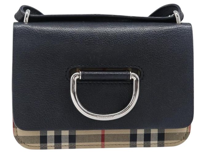 BURBERRY Nova Check Schultertasche Canvas Beige Silver Auth 199844A Silber - Ansicht 2