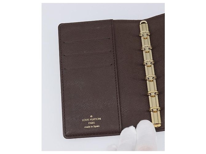 LOUIS VUITTON Monogram Mini Lin Agenda PM Ebene R20916 LV Auth BA15746 Damier ebene - vista 15