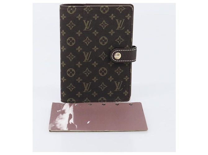 LOUIS VUITTON Monogram Mini Lin Agenda PM Ebene R20916 LV Auth BA15746 Damier ebene - vista 24
