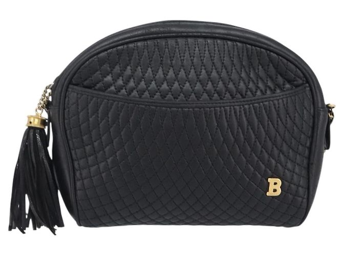 BALLY Chain Shoulder Bag Leather Black Gold Auth BA15717 Golden - view 2