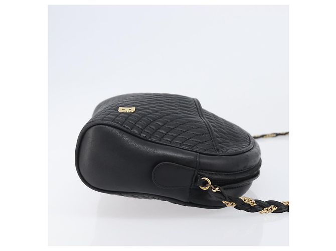 BALLY Chain Shoulder Bag Leather Black Gold Auth BA15717 Golden - view 4