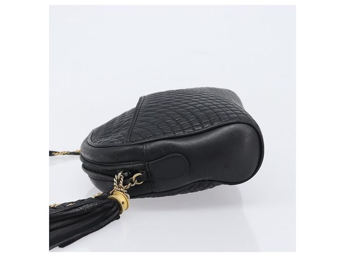 BALLY Chain Shoulder Bag Leather Black Gold Auth BA15717 Golden - view 5