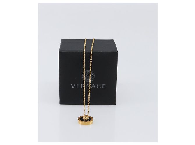 Colar Medusa VERSACE Metal Tom Dourado Auth SW2838V - vista 12